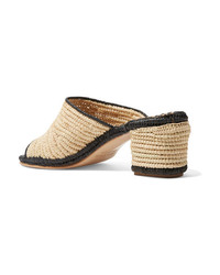 Carrie Forbes Rama Two Tone Woven Raffia Mules