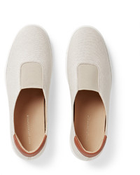 WANT Les Essentiels Tesla Leather Trimmed Canvas Slip On Sneakers