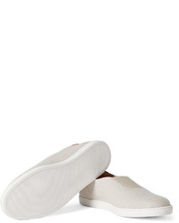 WANT Les Essentiels Tesla Leather Trimmed Canvas Slip On Sneakers