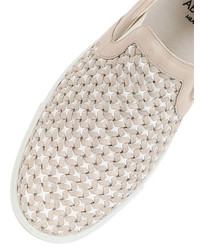 Woven Nappa Leather Slip On Sneakers
