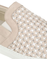 Woven Nappa Leather Slip On Sneakers