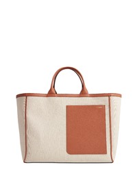 Valextra Canvas Leather Tote