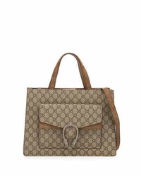 Gucci Dionysus Medium Gg Supreme Tote Bag Beigetaupe