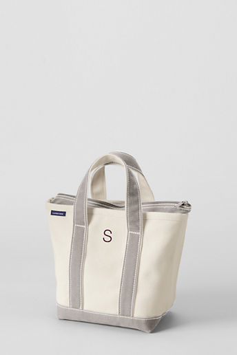Lands&#39; End Small Natural Zip Top Canvas Tote Bag | Where to buy & how to wear