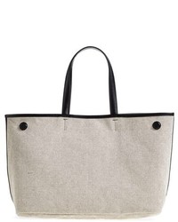 Tory Burch Lonnie Canvas Leather Logo Tote