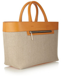 Victoria Beckham Quincy Inside Out Canvas And Leather Tote