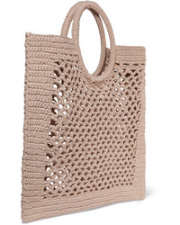 Mizele Sunbath Crocheted Cotton Blend Tote