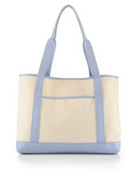 GiGi New York With Love From Kat Sag Harbor Leather Trimmed Canvas Tote