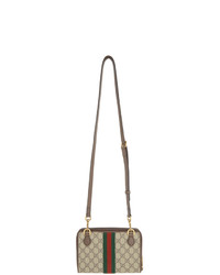 Gucci Beige Small Ophidia Gg Zip Pouch