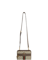 Gucci Beige Small Ophidia Gg Zip Pouch