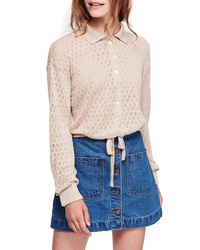 Free People Betty Tie Front Sweater