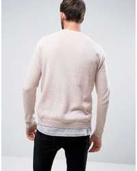 Asos Cotton Cardigan With Pockets In Dusty Pink
