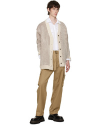 Rito Structure Off White Brown Docking Cardigan
