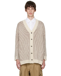 Rito Structure Off White Brown Docking Cardigan