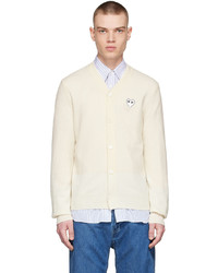 Comme Des Garcons Play Off White Wool Cardigan