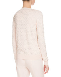 Givenchy Pearly Crewneck Button Front Cardigan Skin