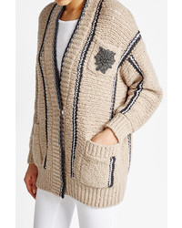 Brunello Cucinelli Wool Cardigan With Embellisht
