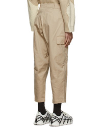 Li-Ning Beige Cotton Cargo Pants