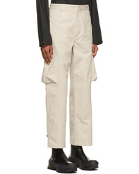 Deveaux New York Beige Twill Keagan Cargo Pants