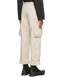 Deveaux New York Beige Twill Keagan Cargo Pants