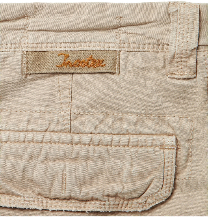 Sylc Designs Beige Cotton Linen Cargo Pants M
