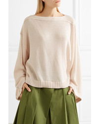 Jil Sander Cotton Cashmere And Silk Blend Sweater Cream