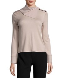 Giorgio Armani Fold Neck Slit Sleeve Cashmere Sweater