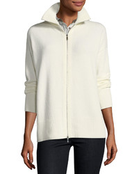 Lafayette 148 New York Zip Front Cashmere Sweater