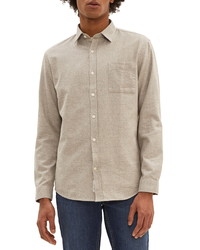 Frank and Oak Marled Chambray Button Up Shirt