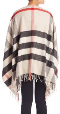 Burberry Collette Merino Wool Cashmere Check Cape, $1,150 | Saks Fifth  Avenue | Lookastic