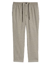 Topman Skinny Check Trousers In Stone At Nordstrom