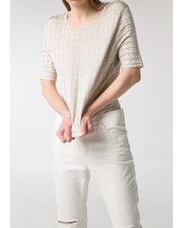 Mango Outlet Premium Check Cropped Sweater