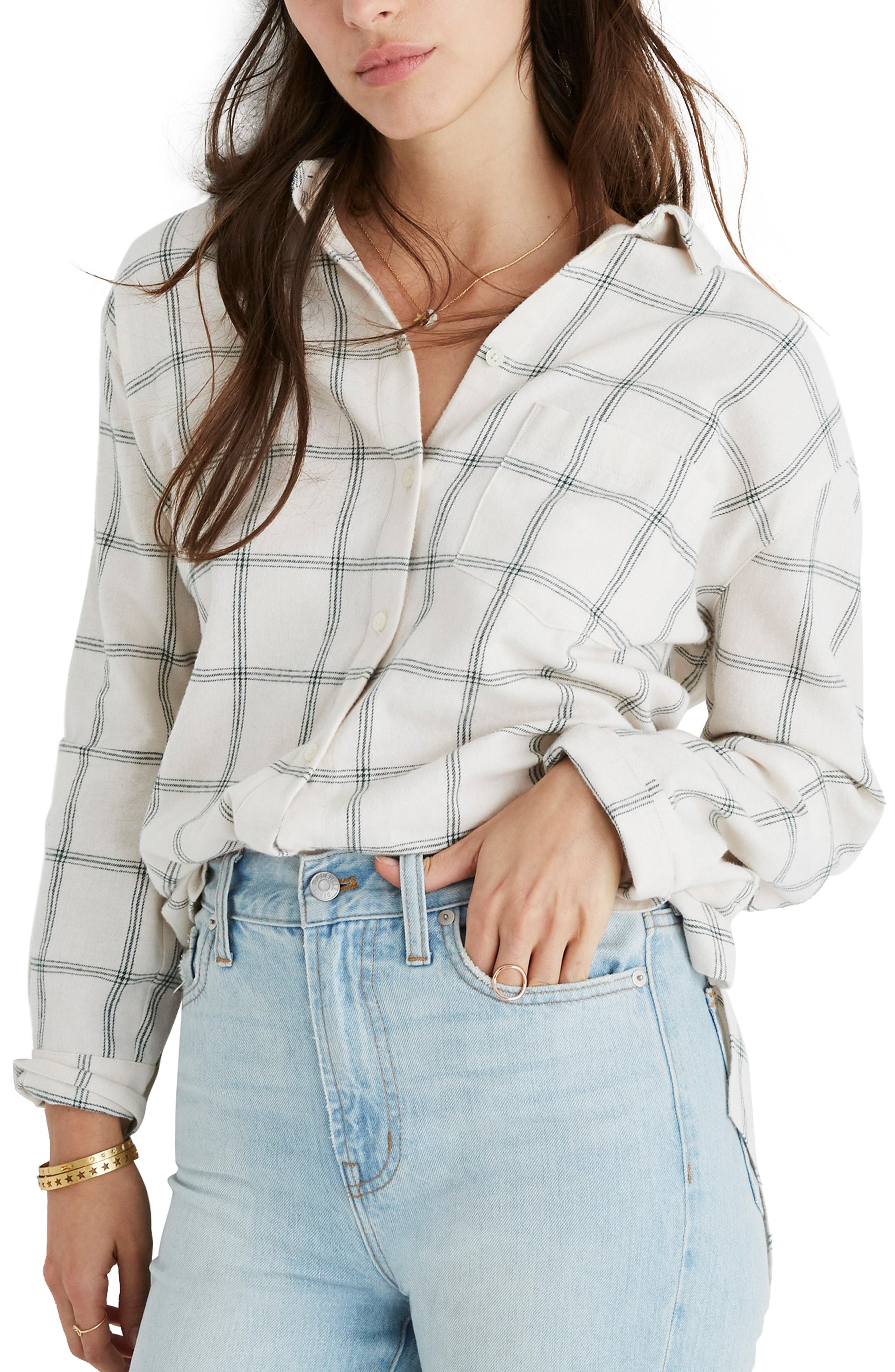 Madewell Oversize Ex Boyfriend Flannel Shirt 54 Nordstrom Lookastic 5289