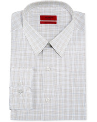 Alfani Red Fitted Navy Framed Tan Check Performance Dress Shirt