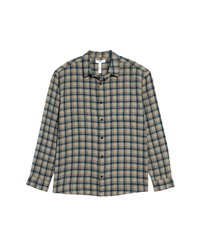 Beige Check Flannel Long Sleeve Shirt