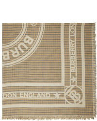 Burberry Beige Small Check Tb Scarf