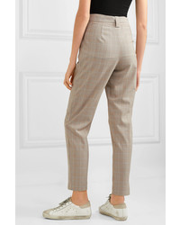 Maje Checked Woven Tapered Pants