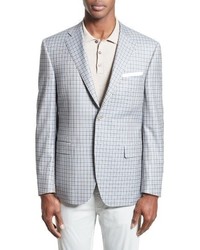 Canali Classic Fit Check Wool Sport Coat