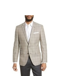 Men's Boss Fit Windowpane Wool Sport Coat