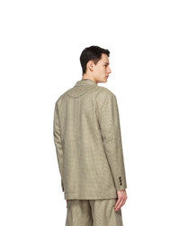 Andersson Bell Green And Beige Signature Checked Blazer