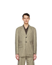 Andersson Bell Green And Beige Signature Checked Blazer