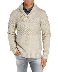 Schott NYC Heathered Shawl Collar Sweater