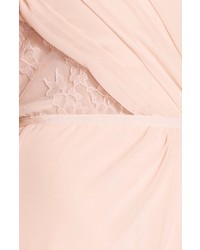 Monique Lhuillier Bridesmaids Lace Back Chiffon Gown