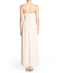 TFNC Mona Strapless Gown Size X Small Beige