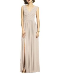 Dessy Collection Surplice Ruched Chiffon Gown