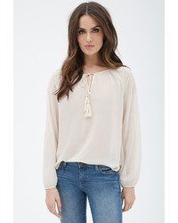 Forever 21 Contemporary Diamond Patterned Chiffon Blouse