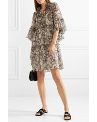 See by Chloe Floral Print Cotton And Crepon Dress