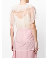 Nude Ruched Tulle Top Neutrals