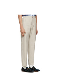 Gucci Beige Cotton Poplin Logo Trousers