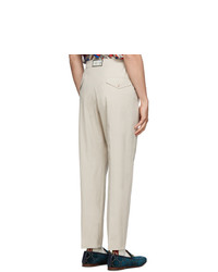 Gucci Beige Cotton Poplin Logo Trousers